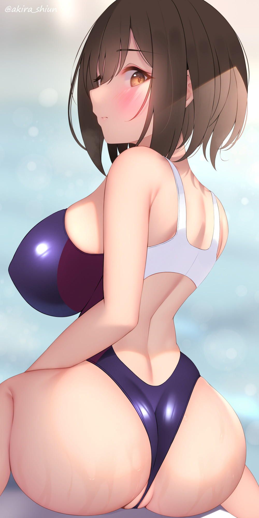 A girl in a competitive swimsuit who is wet and tight (* 'д'*) huh (54) 17