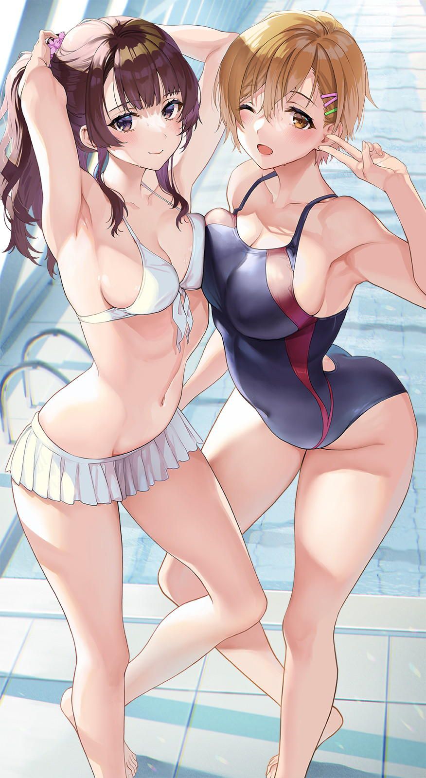 A girl in a competitive swimsuit who is wet and tight (* 'д'*) huh (54) 27