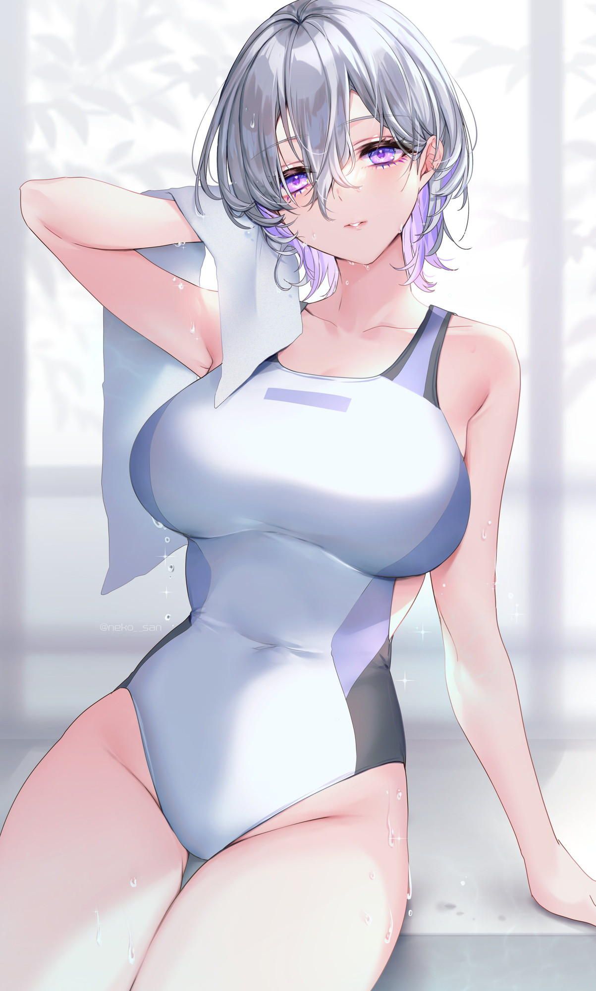 A girl in a competitive swimsuit who is wet and tight (* 'д'*) huh (54) 28