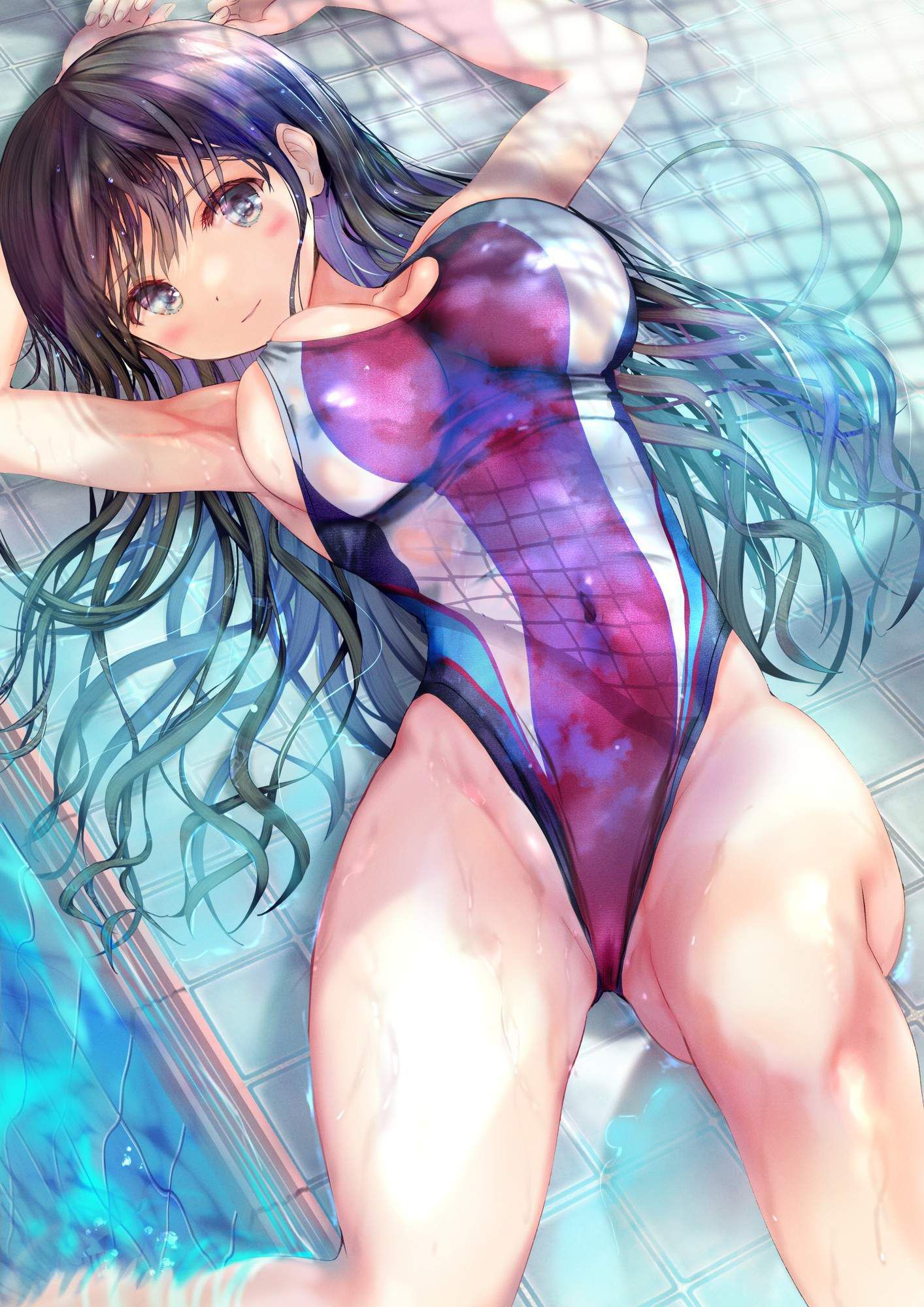 A girl in a competitive swimsuit who is wet and tight (* 'д'*) huh (54) 38