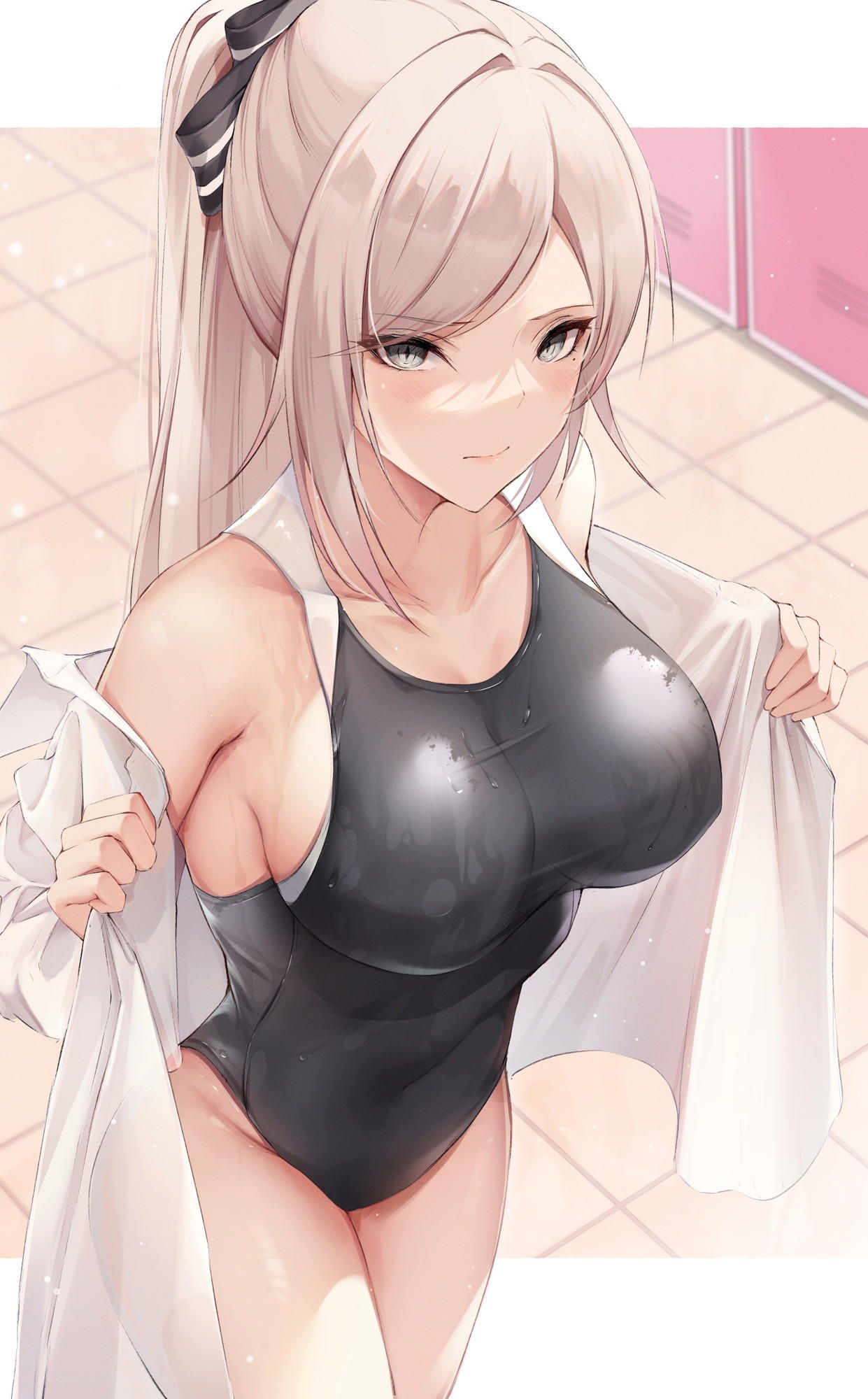 A girl in a competitive swimsuit who is wet and tight (* 'д'*) huh (54) 48