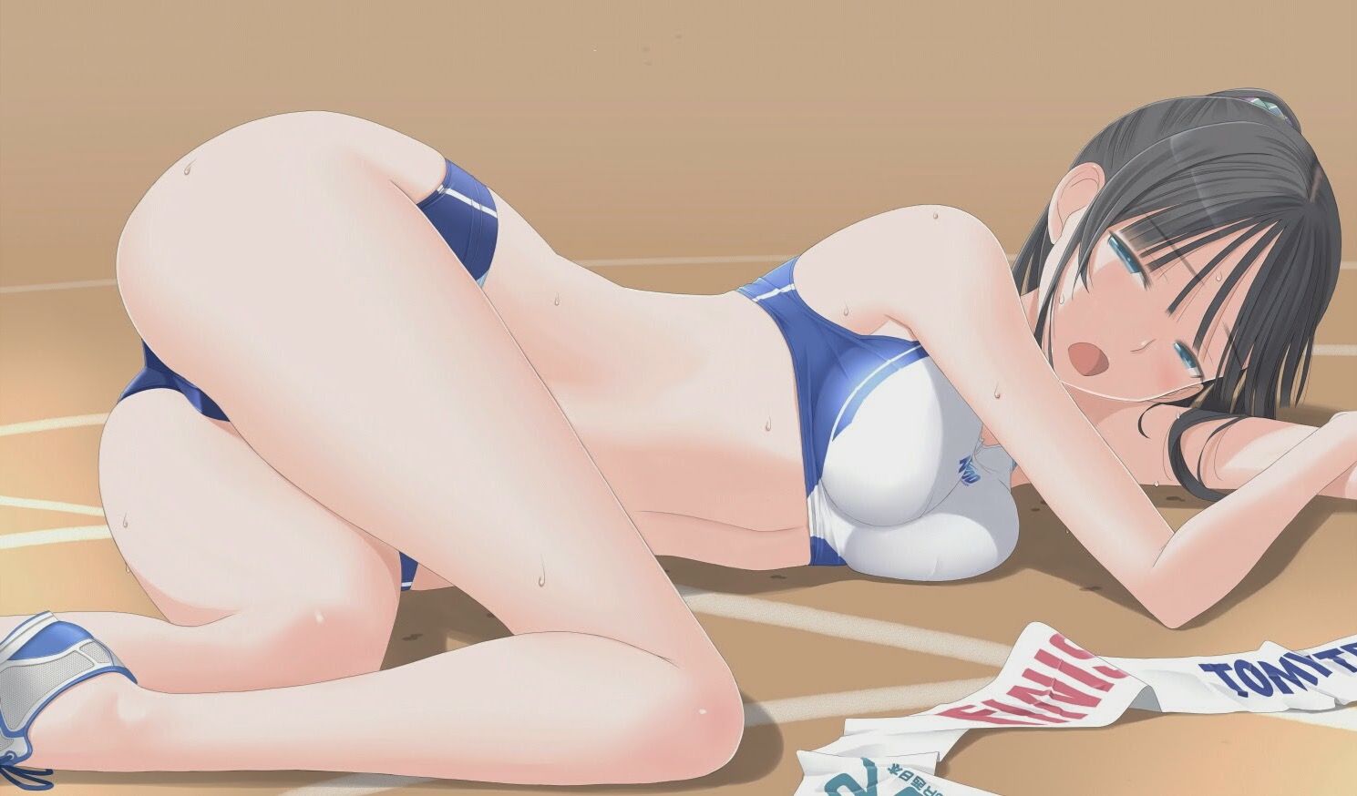 Erotic anime summary] erotic image of a girl with a body line who sportswear is too cute [secondary erotic] 10