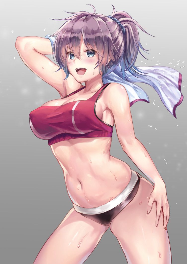 Erotic anime summary] erotic image of a girl with a body line who sportswear is too cute [secondary erotic] 15