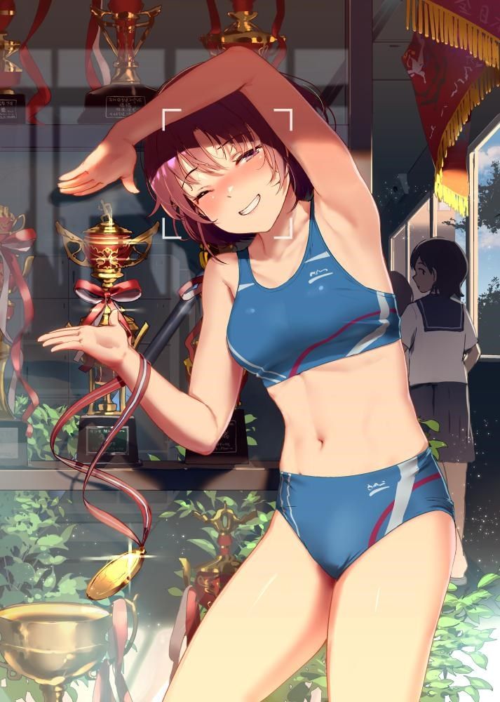 Erotic anime summary] erotic image of a girl with a body line who sportswear is too cute [secondary erotic] 16