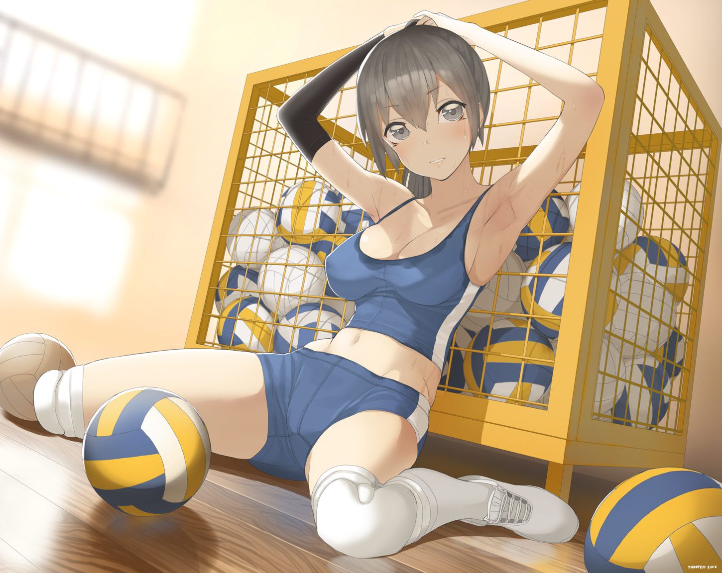 Erotic anime summary] erotic image of a girl with a body line who sportswear is too cute [secondary erotic] 24