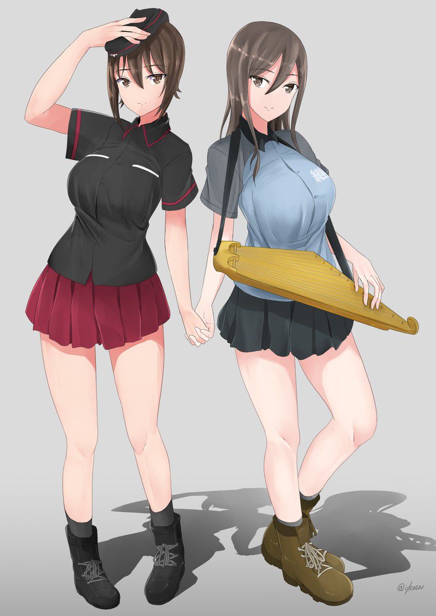 Secondary erotic image of JK and JC wearing student clothes of pleated skirt 24