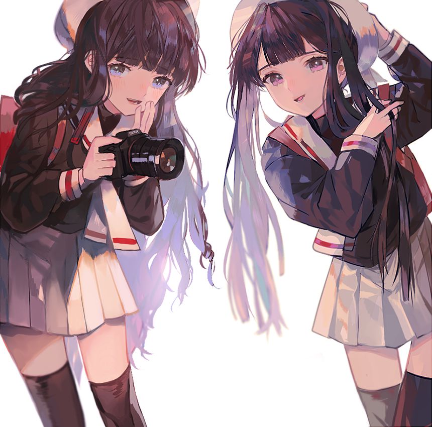 Secondary erotic image of JK and JC wearing student clothes of pleated skirt 38