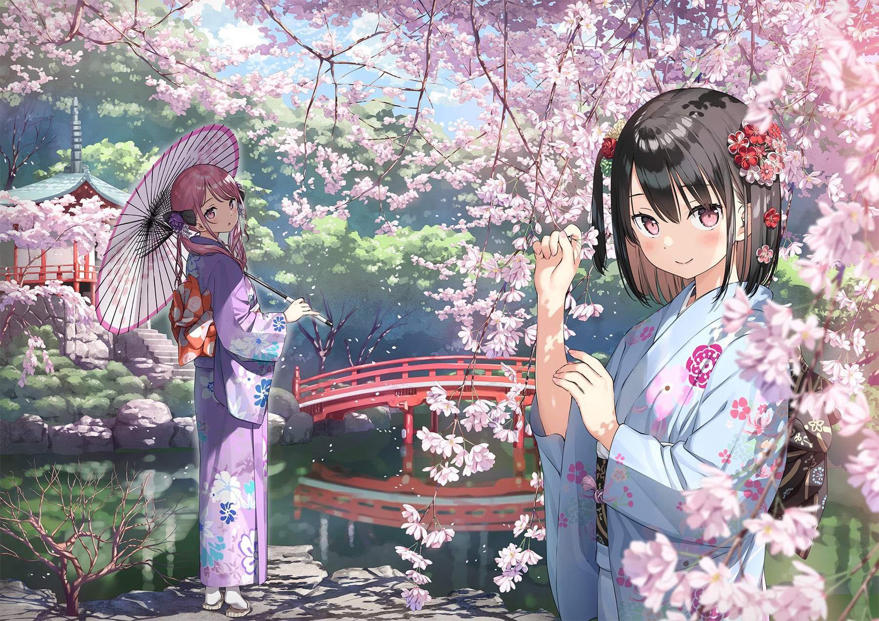 The weather is bad during the cherry blossom viewing season again this year ...? Then let's go with a two-dimensional girlfriend! 15