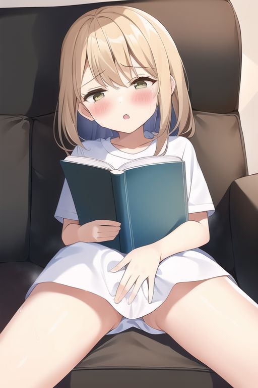 [Loli reading masturbation] Secondary erotic image of a reading loli girl drawn by AI like masturbation as it is after a secondary loli girl reads a book 10