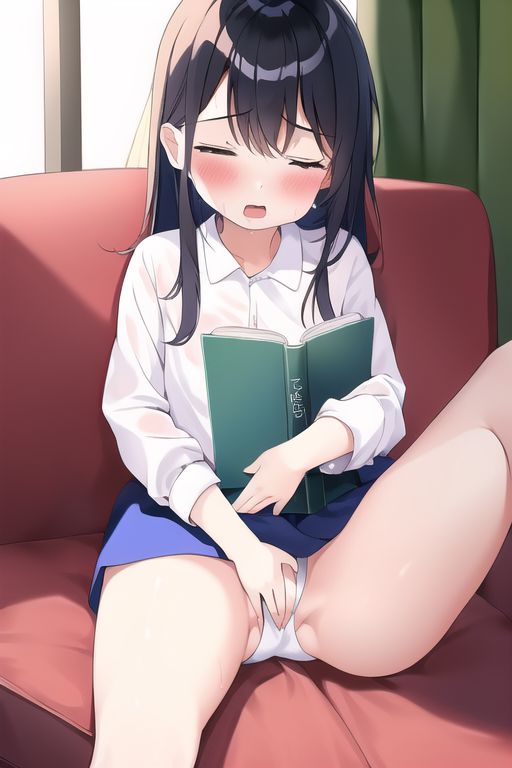 [Loli reading masturbation] Secondary erotic image of a reading loli girl drawn by AI like masturbation as it is after a secondary loli girl reads a book 18