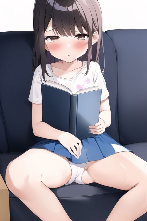 [Loli reading masturbation] Secondary erotic image of a reading loli girl drawn by AI like masturbation as it is after a secondary loli girl reads a book 35