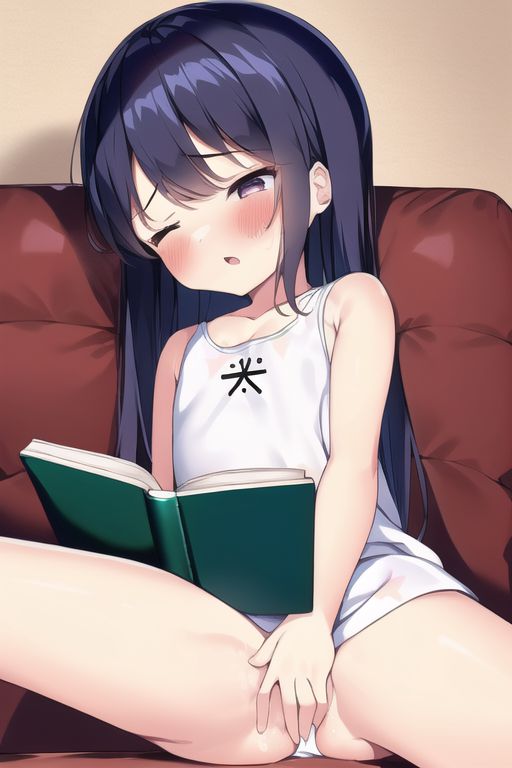 [Loli reading masturbation] Secondary erotic image of a reading loli girl drawn by AI like masturbation as it is after a secondary loli girl reads a book 39