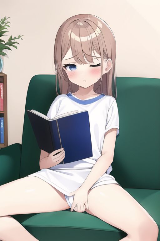 [Loli reading masturbation] Secondary erotic image of a reading loli girl drawn by AI like masturbation as it is after a secondary loli girl reads a book 4