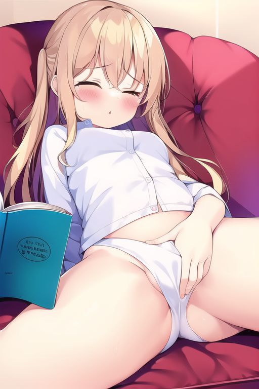 [Loli reading masturbation] Secondary erotic image of a reading loli girl drawn by AI like masturbation as it is after a secondary loli girl reads a book 50