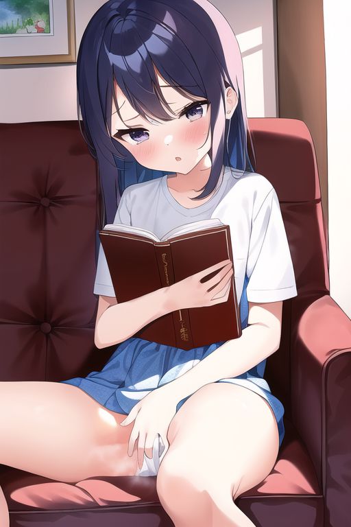 [Loli reading masturbation] Secondary erotic image of a reading loli girl drawn by AI like masturbation as it is after a secondary loli girl reads a book 52