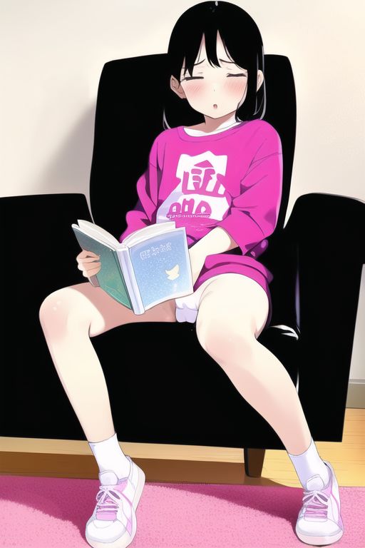 [Loli reading masturbation] Secondary erotic image of a reading loli girl drawn by AI like masturbation as it is after a secondary loli girl reads a book 8