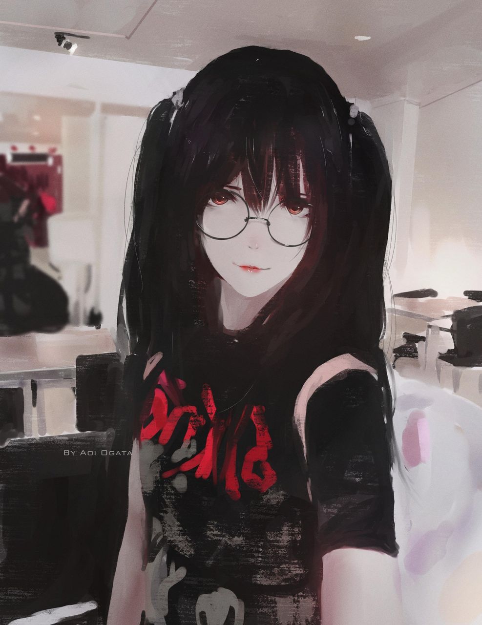 Two-dimensional image summary of a beautiful girl with Glasses! Sometimes non-erotic is also good! 24