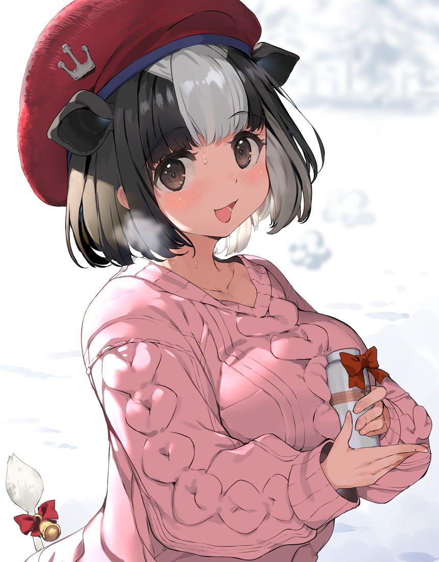 Just look at it and it will be HOT ... Fluffy busty pie sweater wrapped ♪ 1