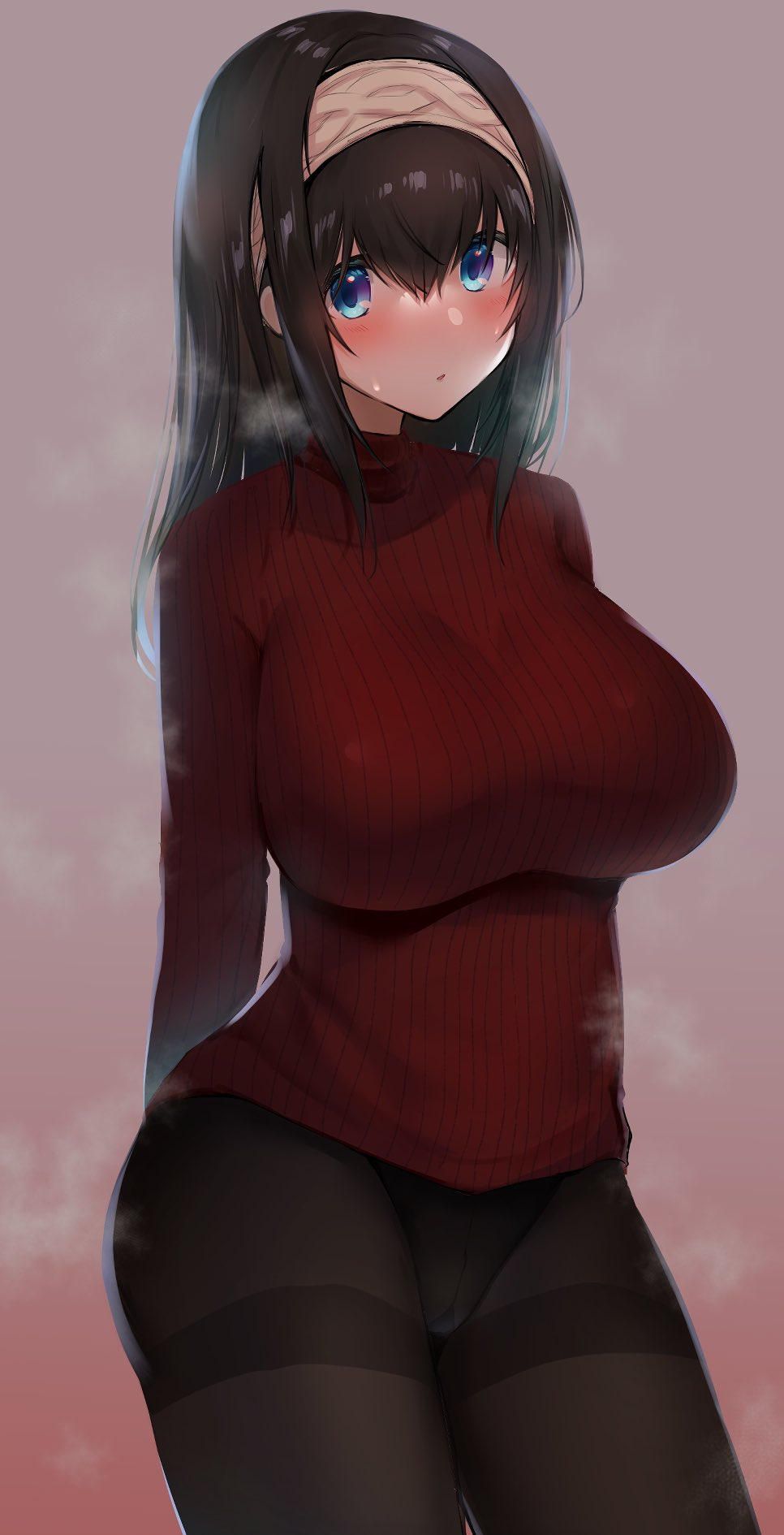 Just look at it and it will be HOT ... Fluffy busty pie sweater wrapped ♪ 10