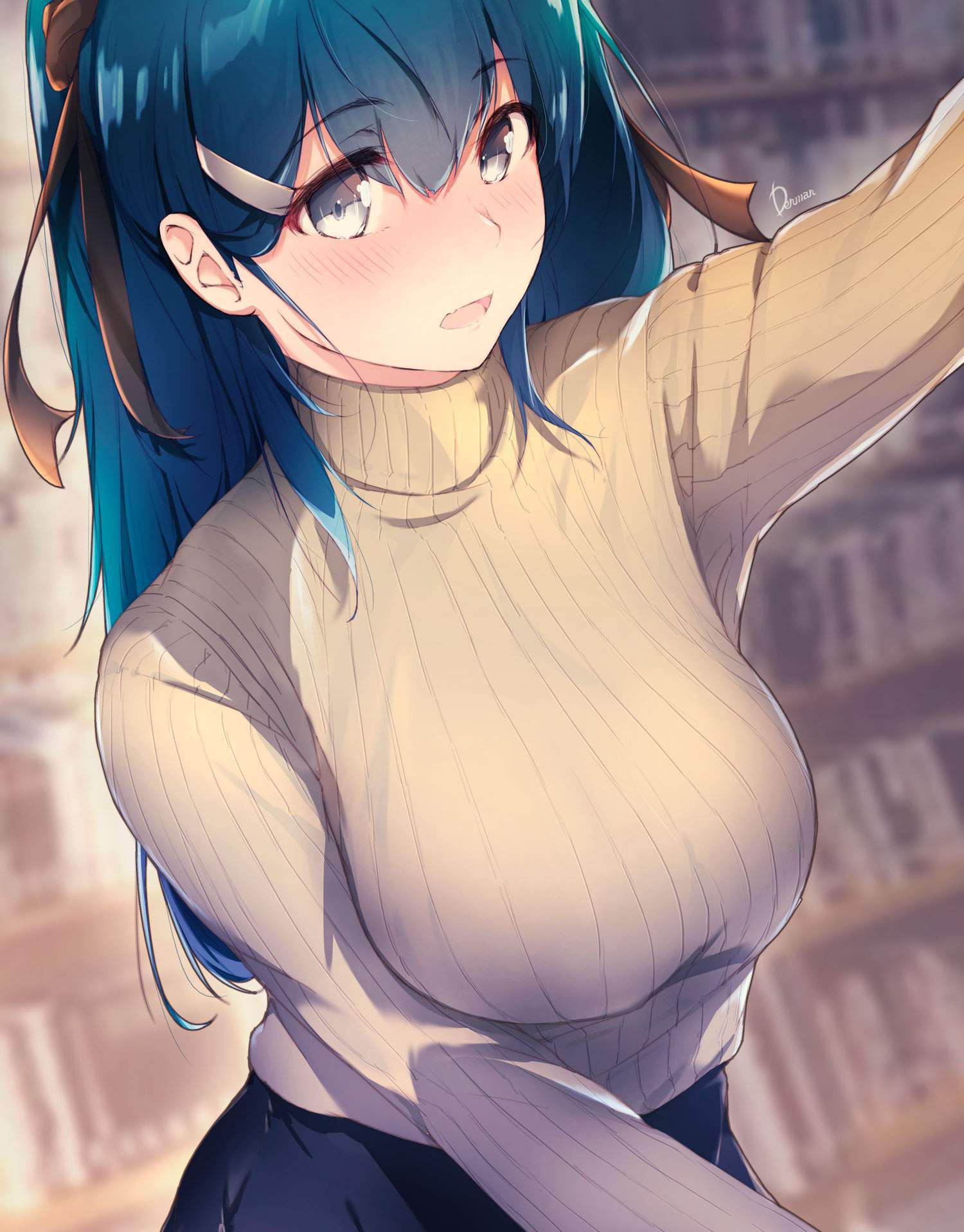 Just look at it and it will be HOT ... Fluffy busty pie sweater wrapped ♪ 43