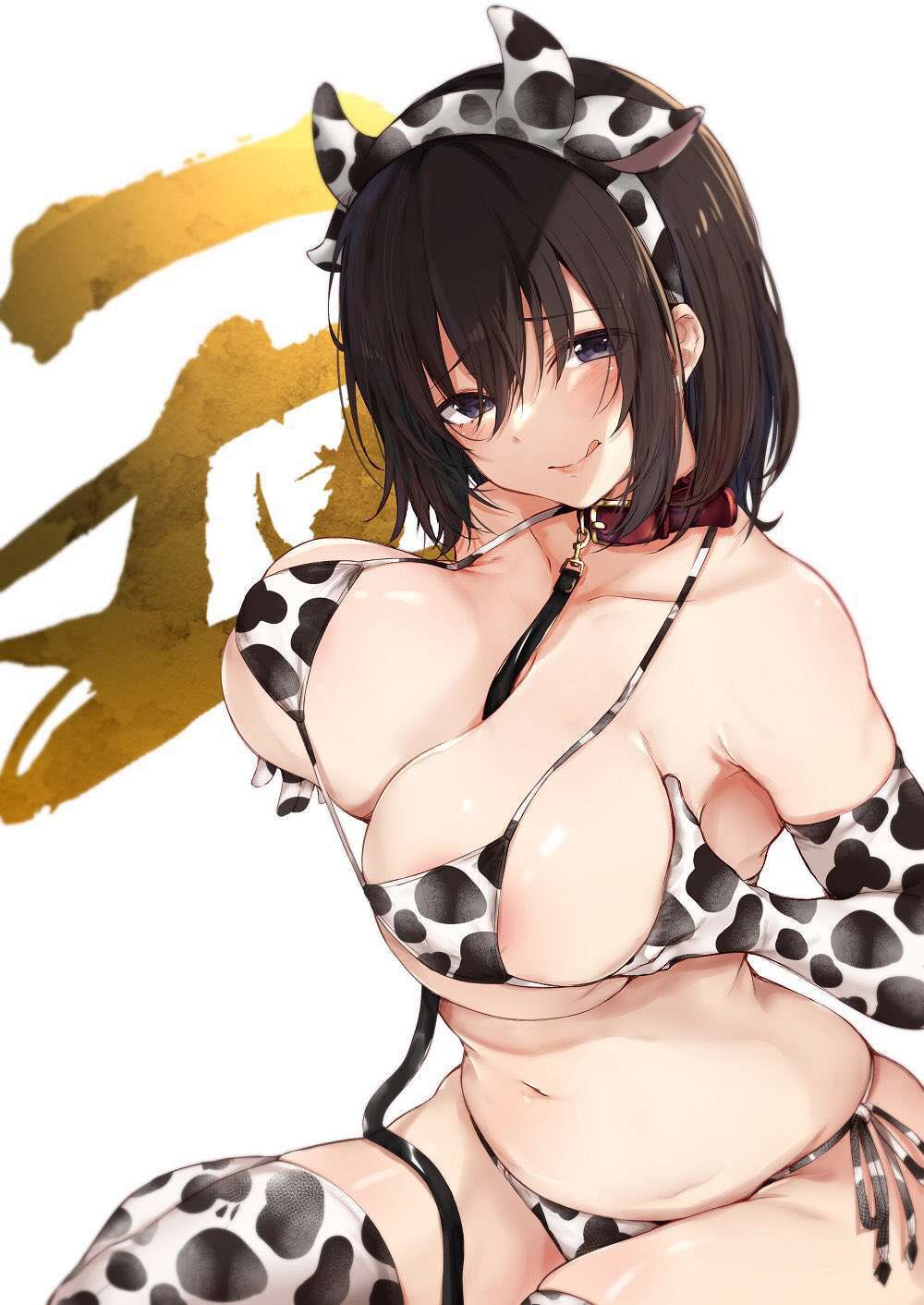 [Mea milk can not be weared] secondary erotic image of cow pattern swimsuit 7