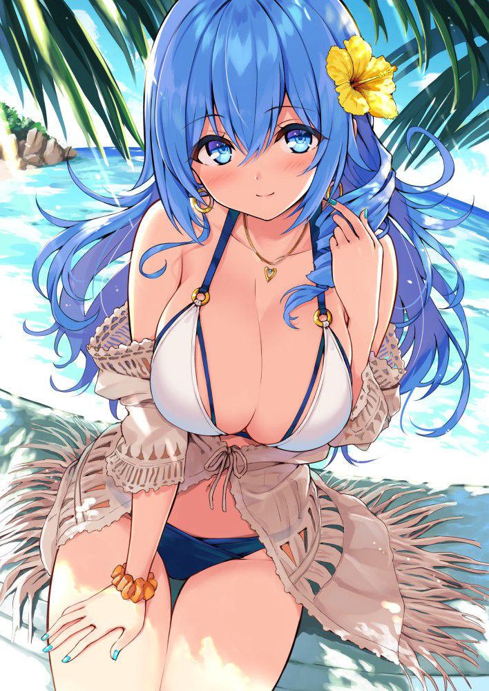 Erotic image of "blue hair beauty" that does not exist in reality even if it is a staple of water attribute character in fantasy 40