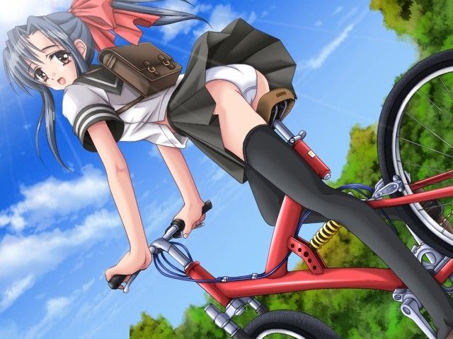 【Secondary】Erotic image of "bicycle panchira" where a country schoolgirl serves a salaryman on her way to work every morning 13