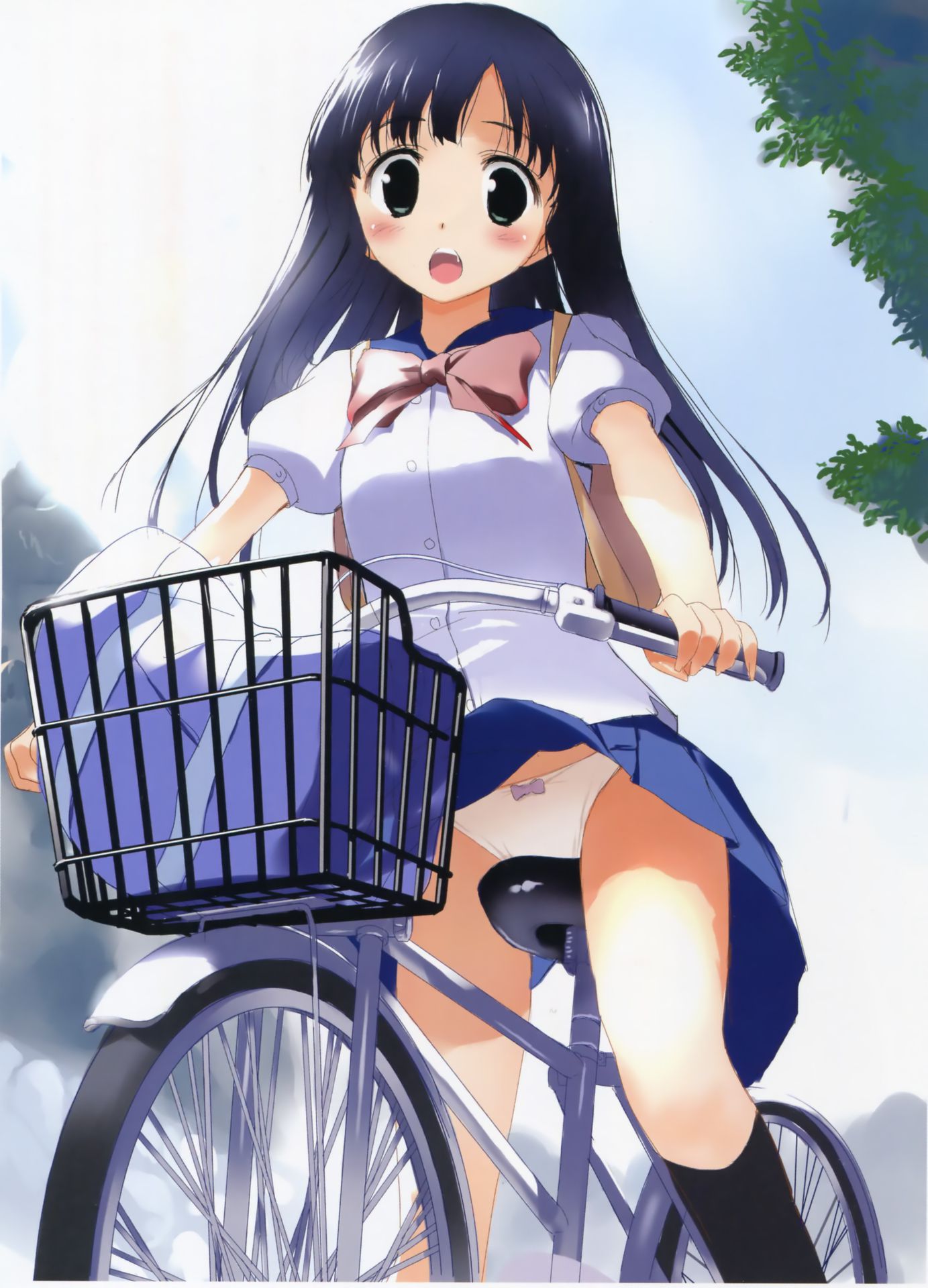 【Secondary】Erotic image of "bicycle panchira" where a country schoolgirl serves a salaryman on her way to work every morning 18