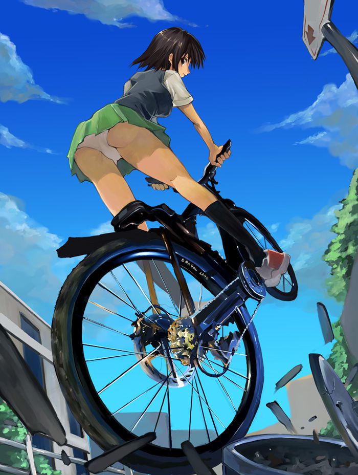 【Secondary】Erotic image of "bicycle panchira" where a country schoolgirl serves a salaryman on her way to work every morning 20
