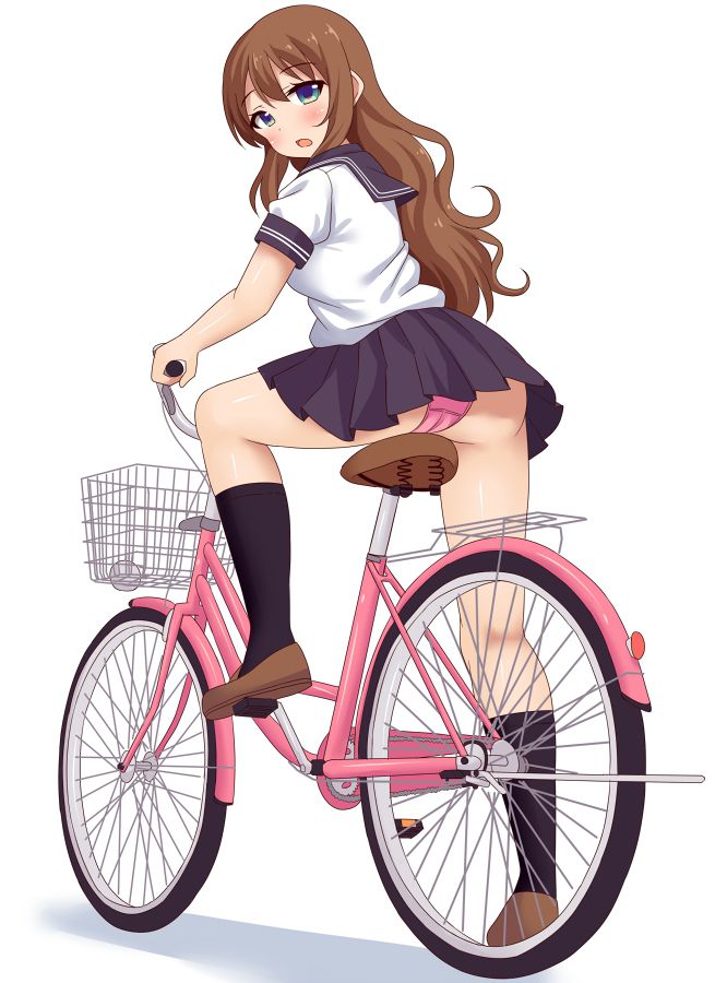 【Secondary】Erotic image of "bicycle panchira" where a country schoolgirl serves a salaryman on her way to work every morning 45