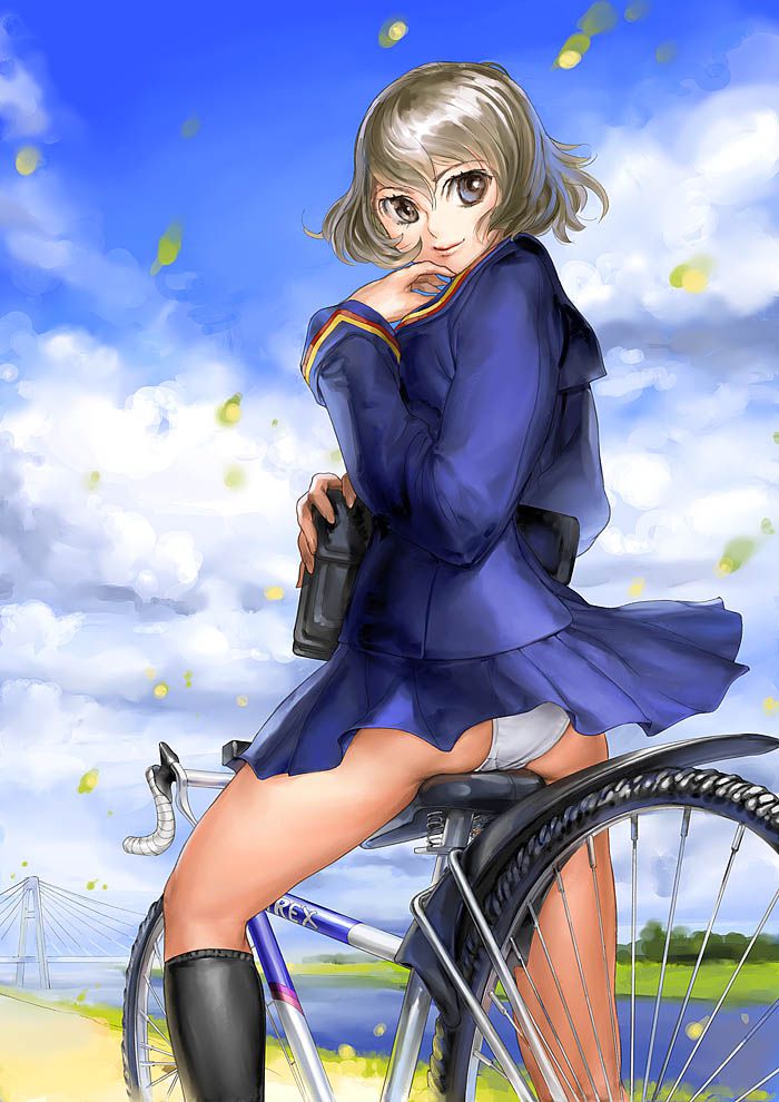 【Secondary】Erotic image of "bicycle panchira" where a country schoolgirl serves a salaryman on her way to work every morning 49