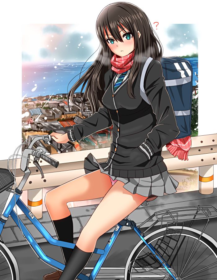 【Secondary】Erotic image of "bicycle panchira" where a country schoolgirl serves a salaryman on her way to work every morning 55