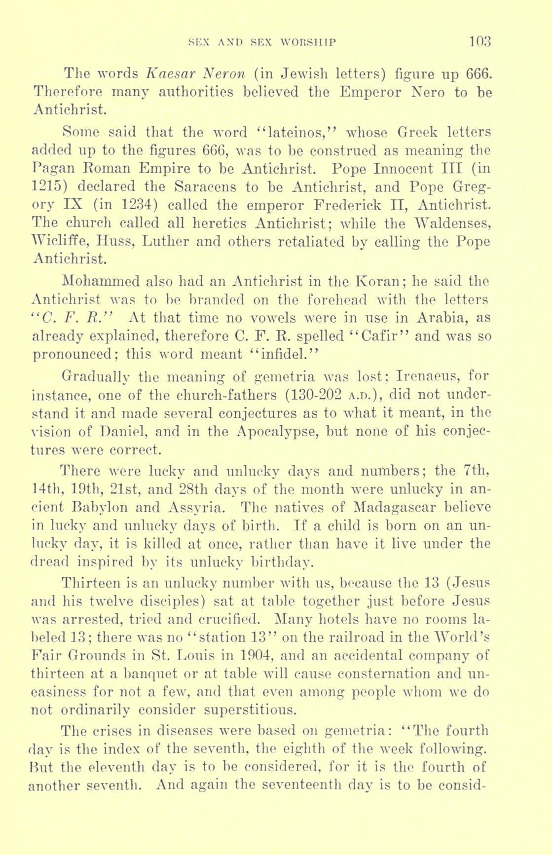 [Otto Augustus Wall] Sex and sex worship : (phallic worship) a scientific treatise on sex, its nature and function, and its influence on art, science, architecture, and religion--with special reference to sex worship and symbolism 123