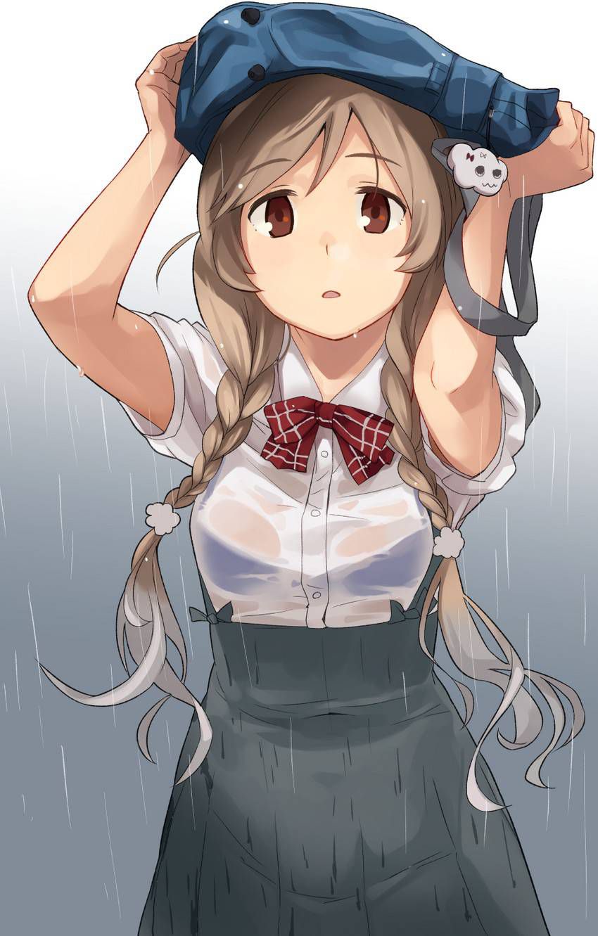 【Secondary】Erotic image of "sheer bra schoolgirl" who has wet uniform in sudden rain and bra is transparent 22