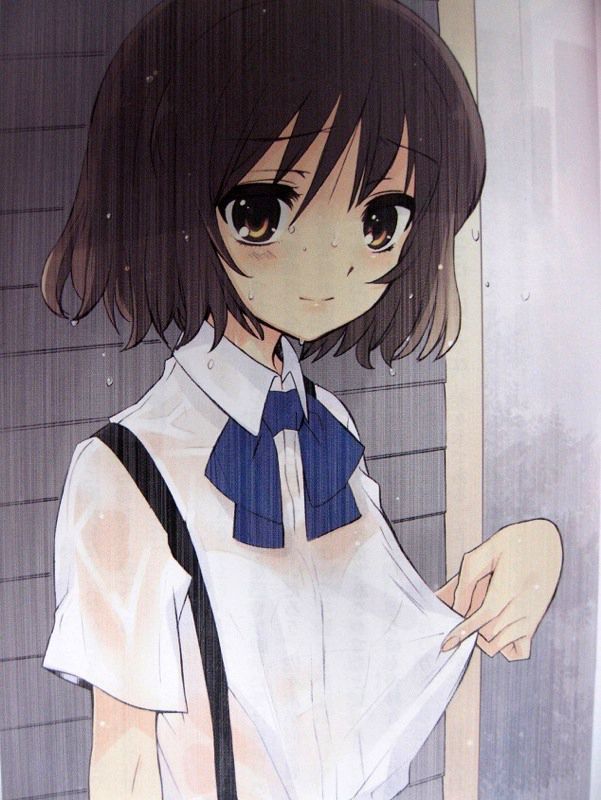 【Secondary】Erotic image of "sheer bra schoolgirl" who has wet uniform in sudden rain and bra is transparent 28