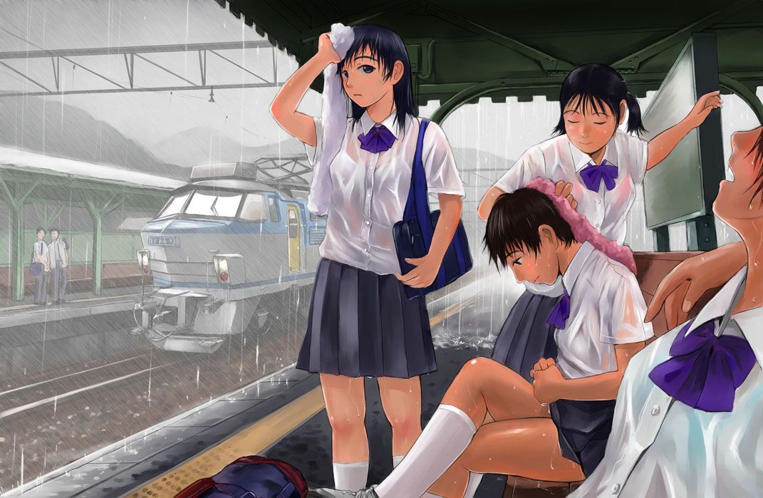 【Secondary】Erotic image of "sheer bra schoolgirl" who has wet uniform in sudden rain and bra is transparent 5