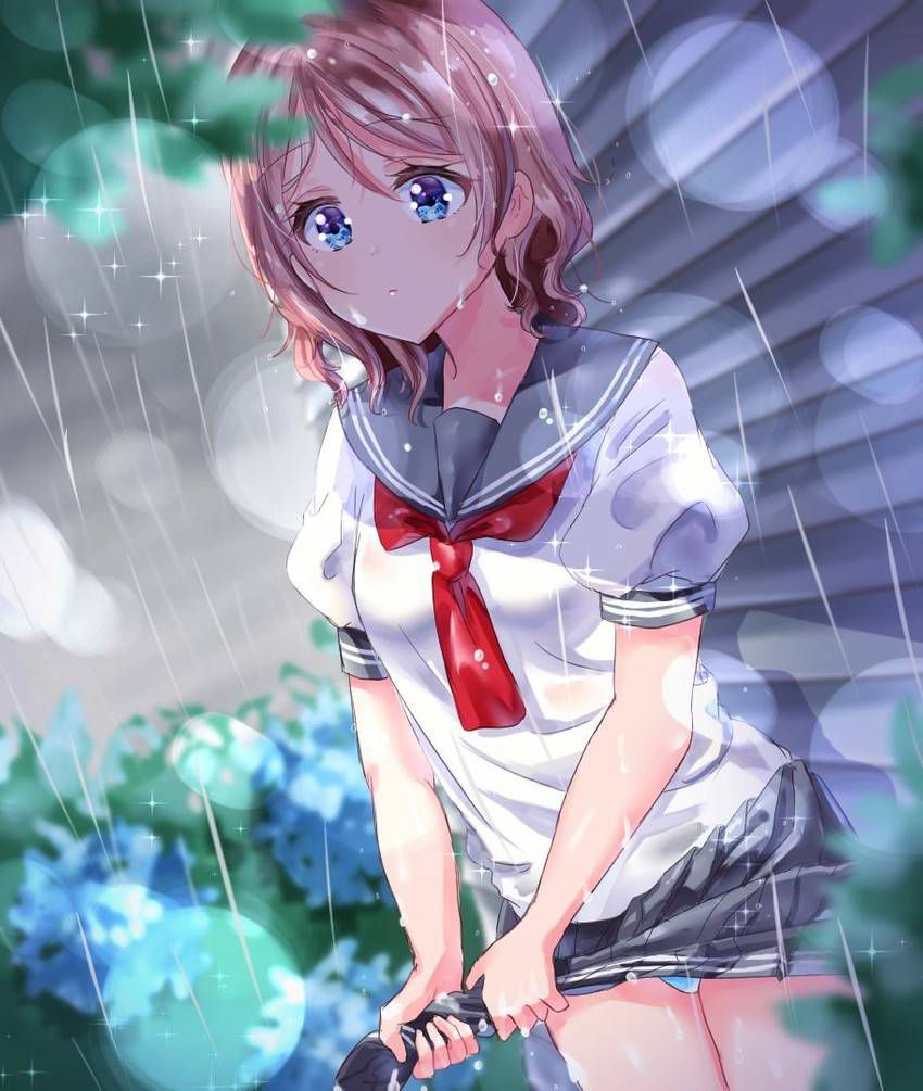 【Secondary】Erotic image of "sheer bra schoolgirl" who has wet uniform in sudden rain and bra is transparent 76