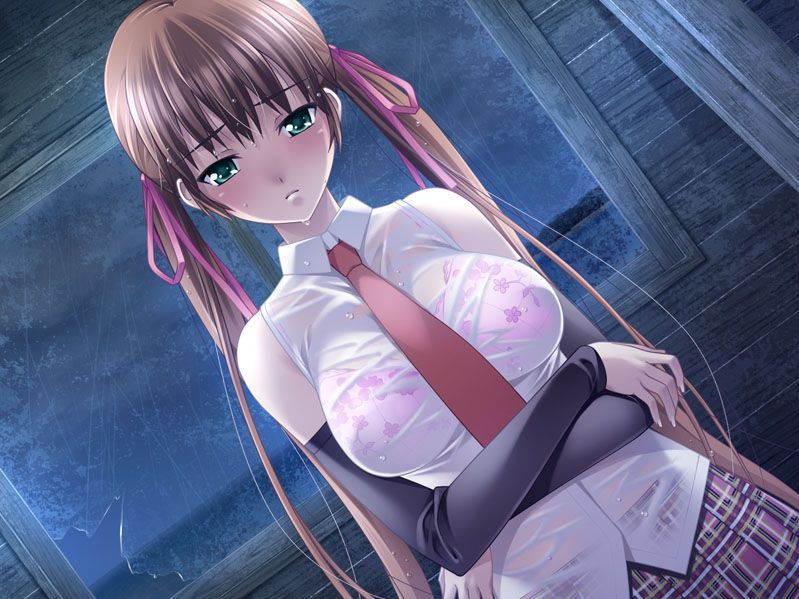 【Secondary】Erotic image of "sheer bra schoolgirl" who has wet uniform in sudden rain and bra is transparent 77