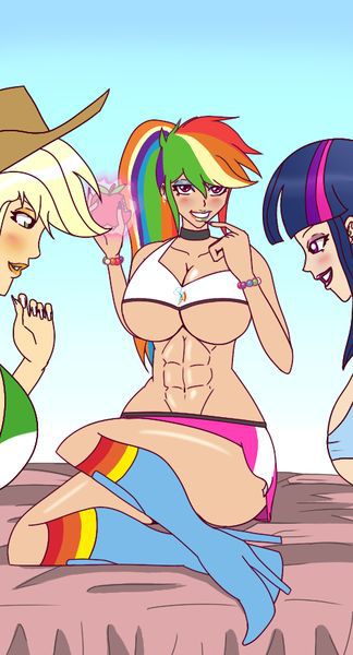 Bimbo Canterlot High (+Misc. Other Bimbo Art) - by Annon 4