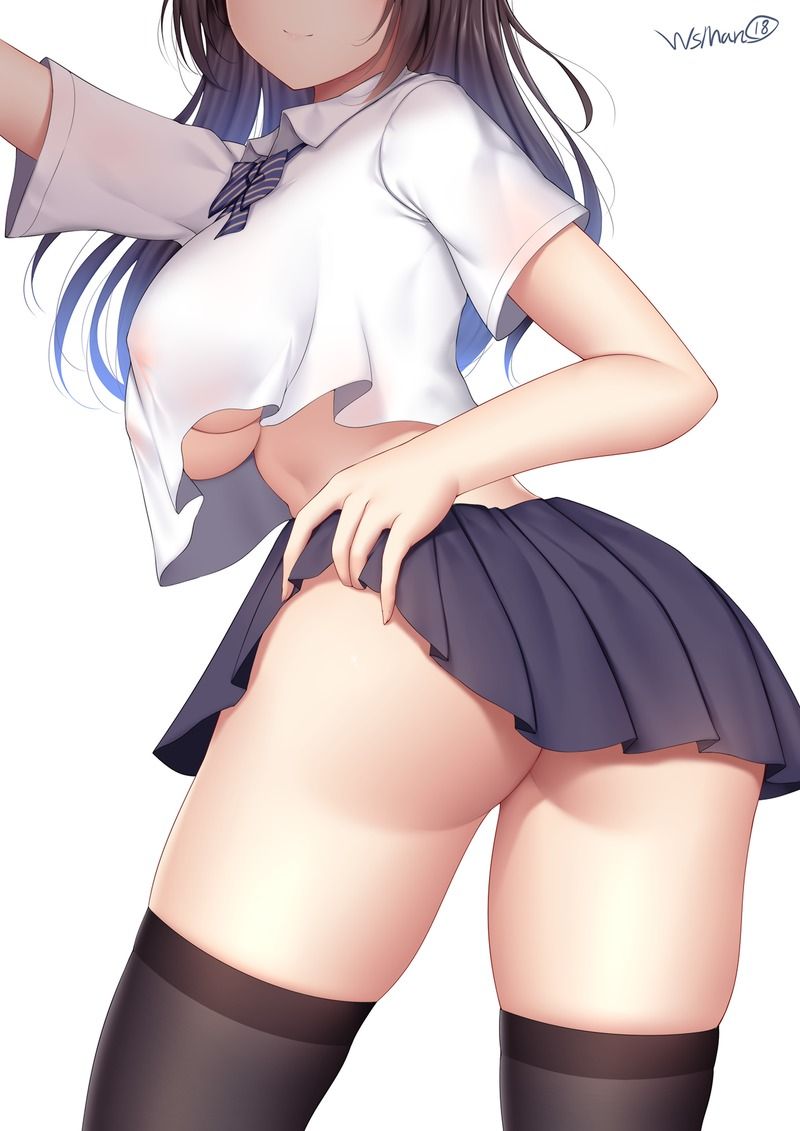 [Secondary] erotic image of a who wears a skirt and shows a no-pan 4