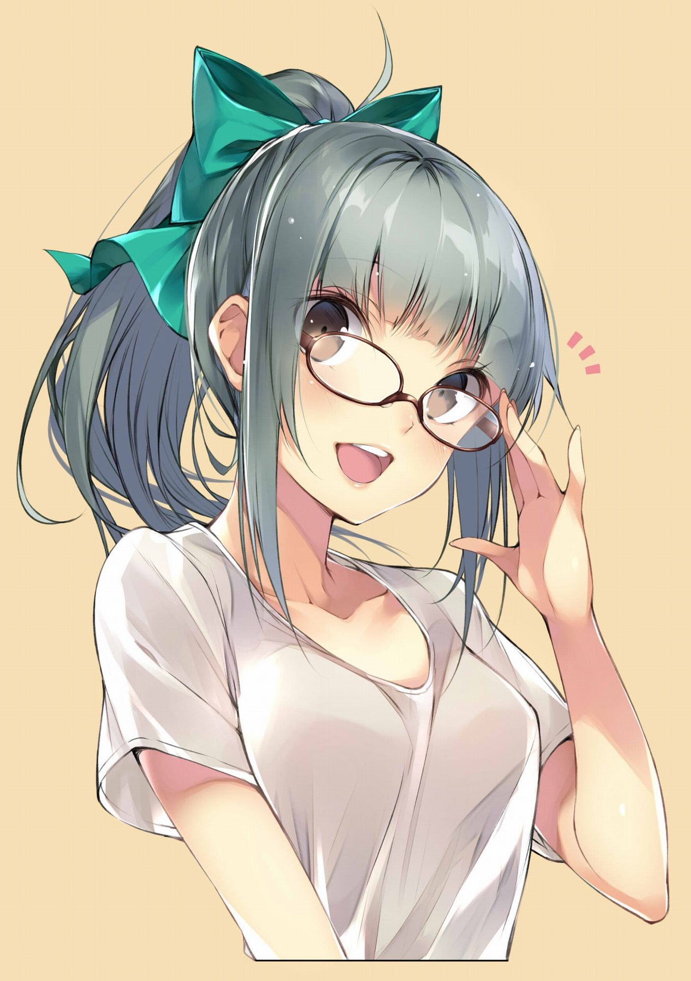 Two-dimensional glasses beautiful girl image that glasses daughter is too cute and the heart is purified 24