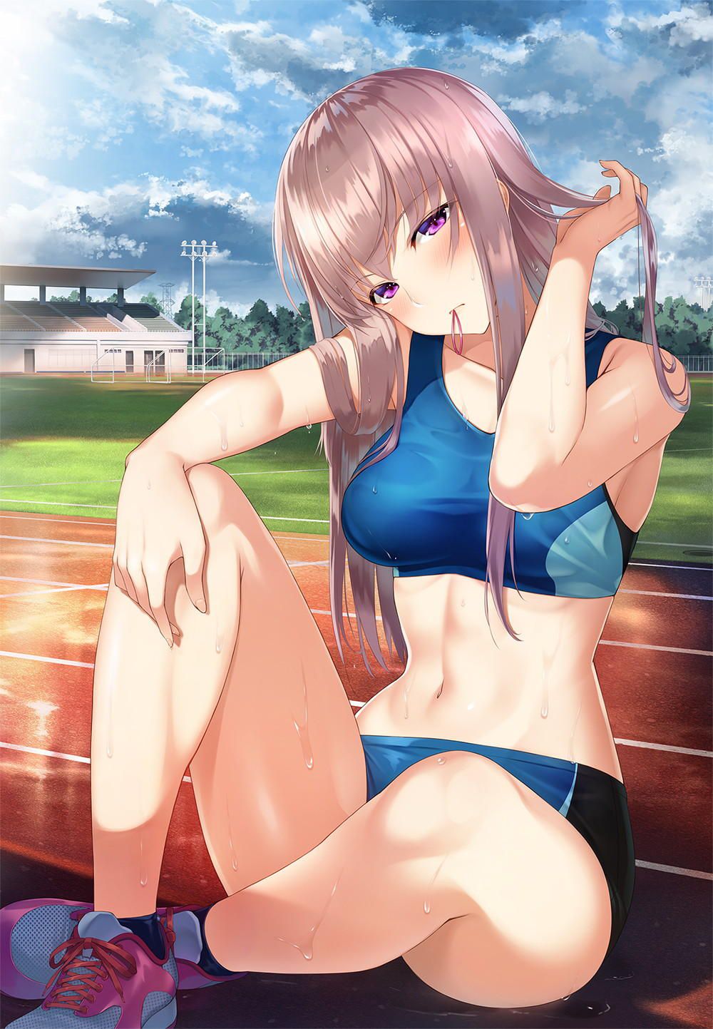 Track and Field Club Women Iiyone! ! Onyako who works hard in the land sepa racing shorts full of healthy ♪ 47
