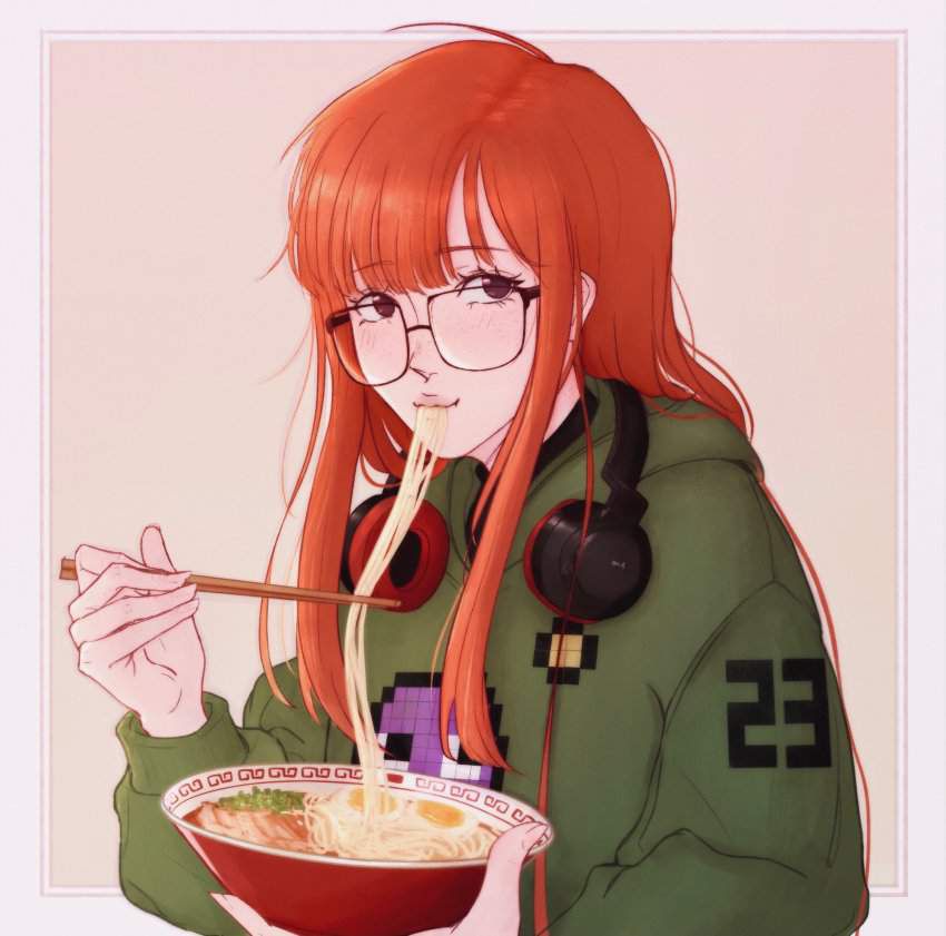 [It's good because it's like this] Secondary image of a girl eating simple ramen 18