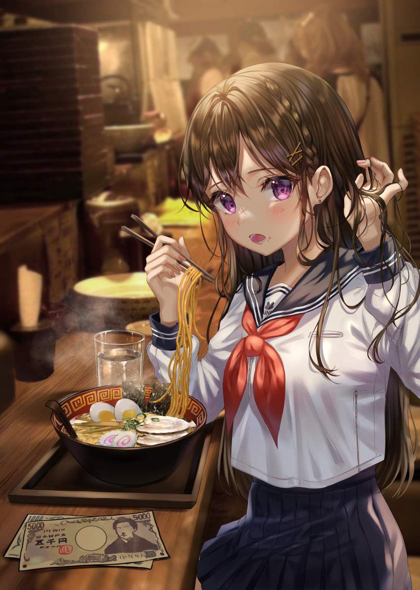 [It's good because it's like this] Secondary image of a girl eating simple ramen 23