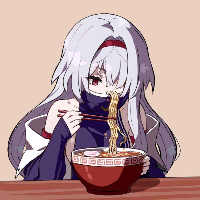 [It's good because it's like this] Secondary image of a girl eating simple ramen 32