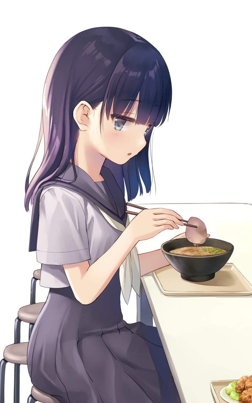 [It's good because it's like this] Secondary image of a girl eating simple ramen 34