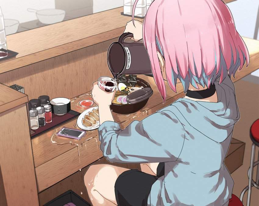 [It's good because it's like this] Secondary image of a girl eating simple ramen 40