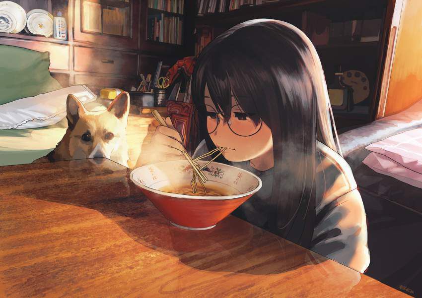 [It's good because it's like this] Secondary image of a girl eating simple ramen 7