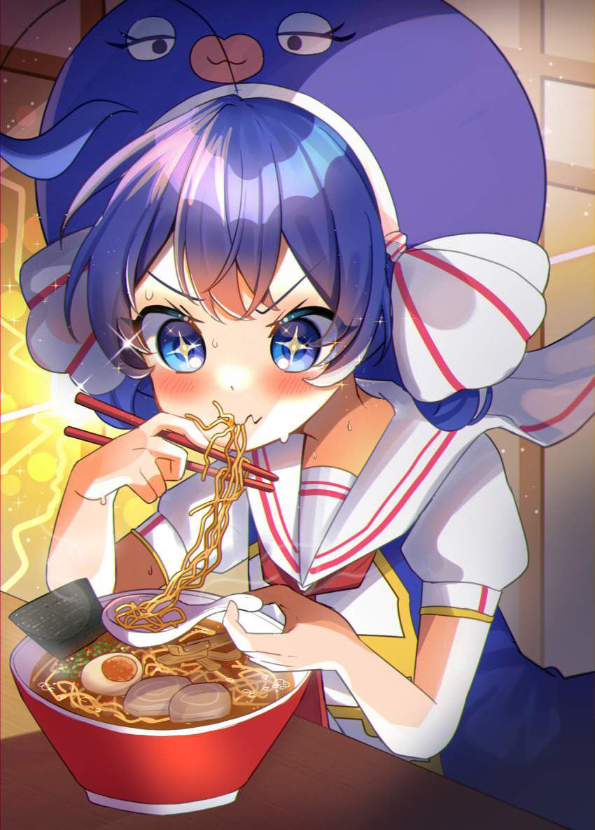 [It's good because it's like this] Secondary image of a girl eating simple ramen 9