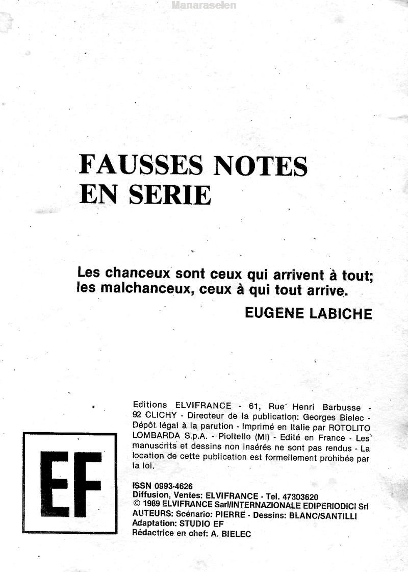 Elvifrance - Série orange - 008 - Fausses notes en série 3